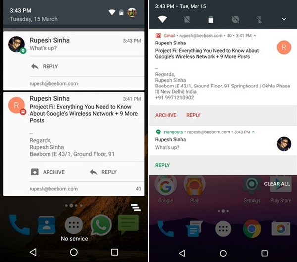 Android 7.0 Nougat notifications Android 7.0 Nougat notifications