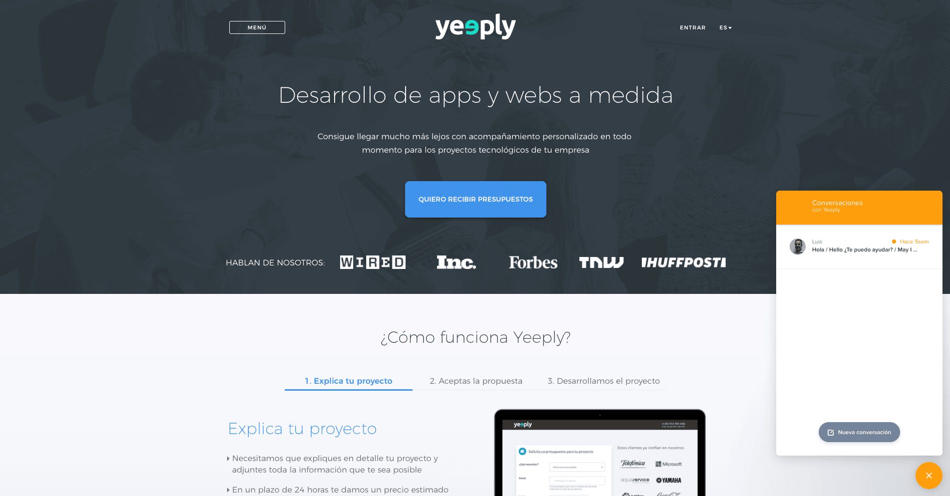 Pagina de Yeeply Pagina de Yeeply